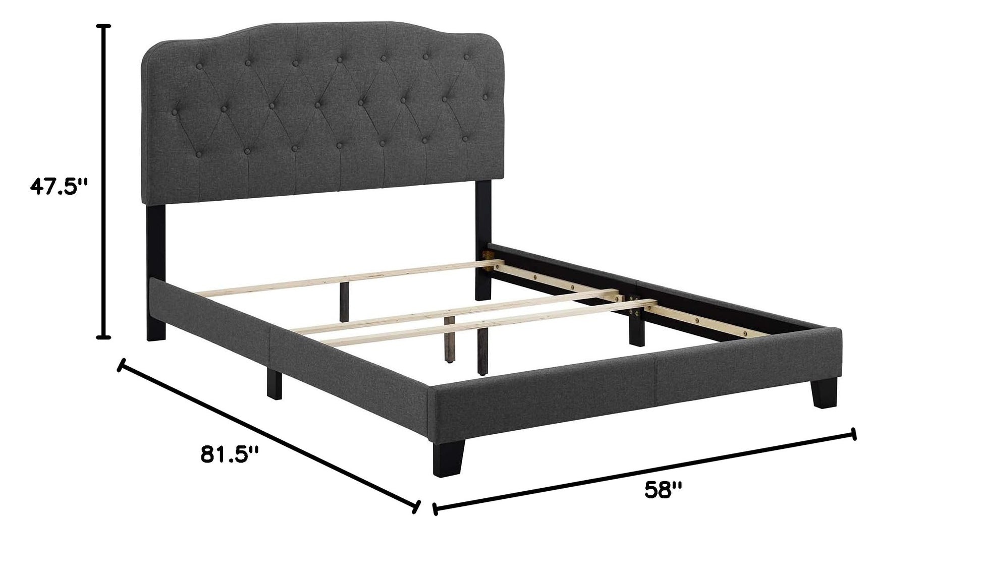 adjustable bed bases | CasaFoyer Amelia Full Bed | Luxurious & Stylish | Upholstered Fabric | Button-Tufted Headboard | Solid Wood Construction | Non-Marking Legs | Supports Various Mattress Types | 800 lbs. Weight Capacity | Gray | casafoyer.myshopify.com