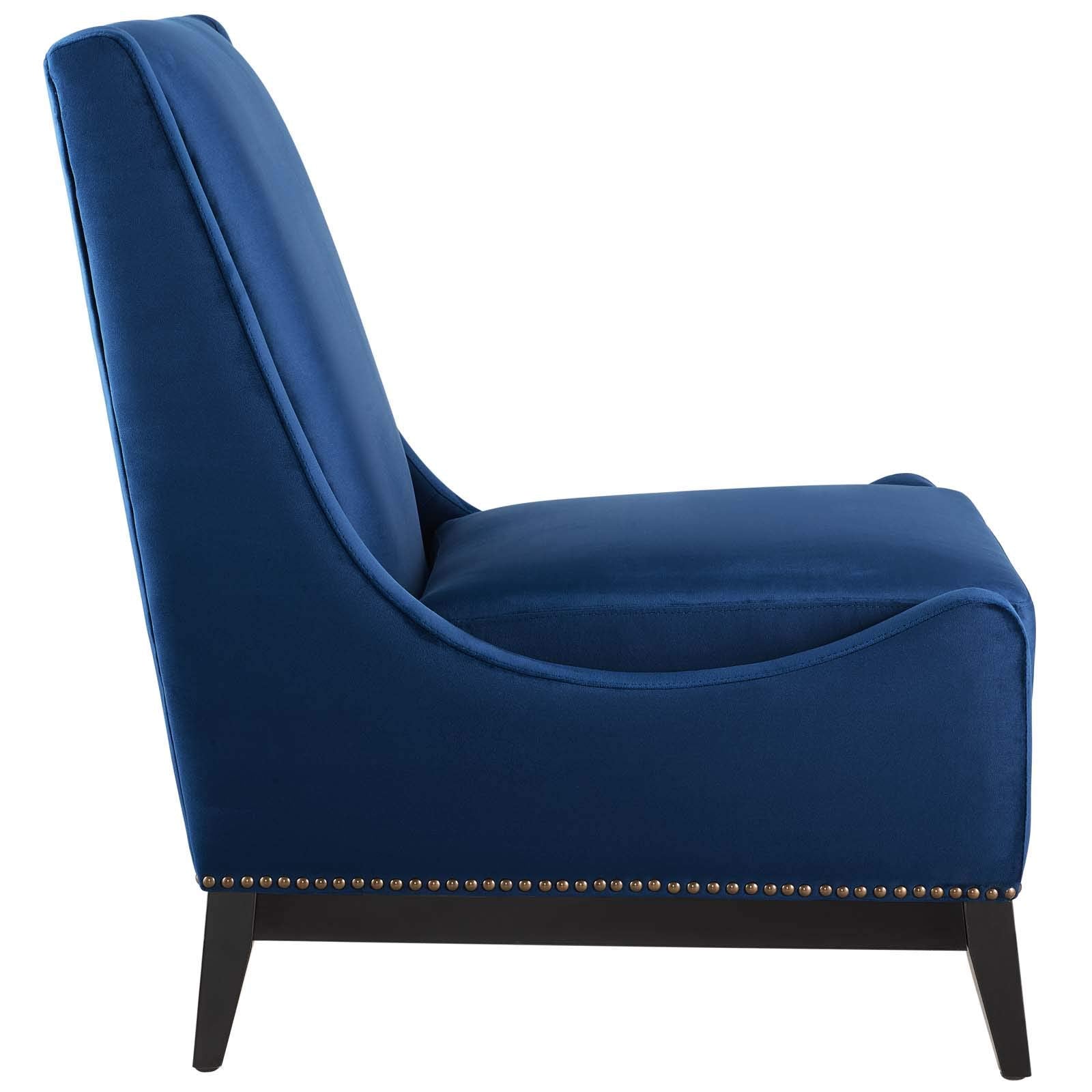 home office desk chairs | CasaFoyer Confident Accent Lounge Chair | Luxurious Velvet Upholstery | Nailhead Trim | Sinuous Spring Support | Removable Seat Cushion | Perfect for Living Rooms, Bedrooms, Home Offices | casafoyer.myshopify.com