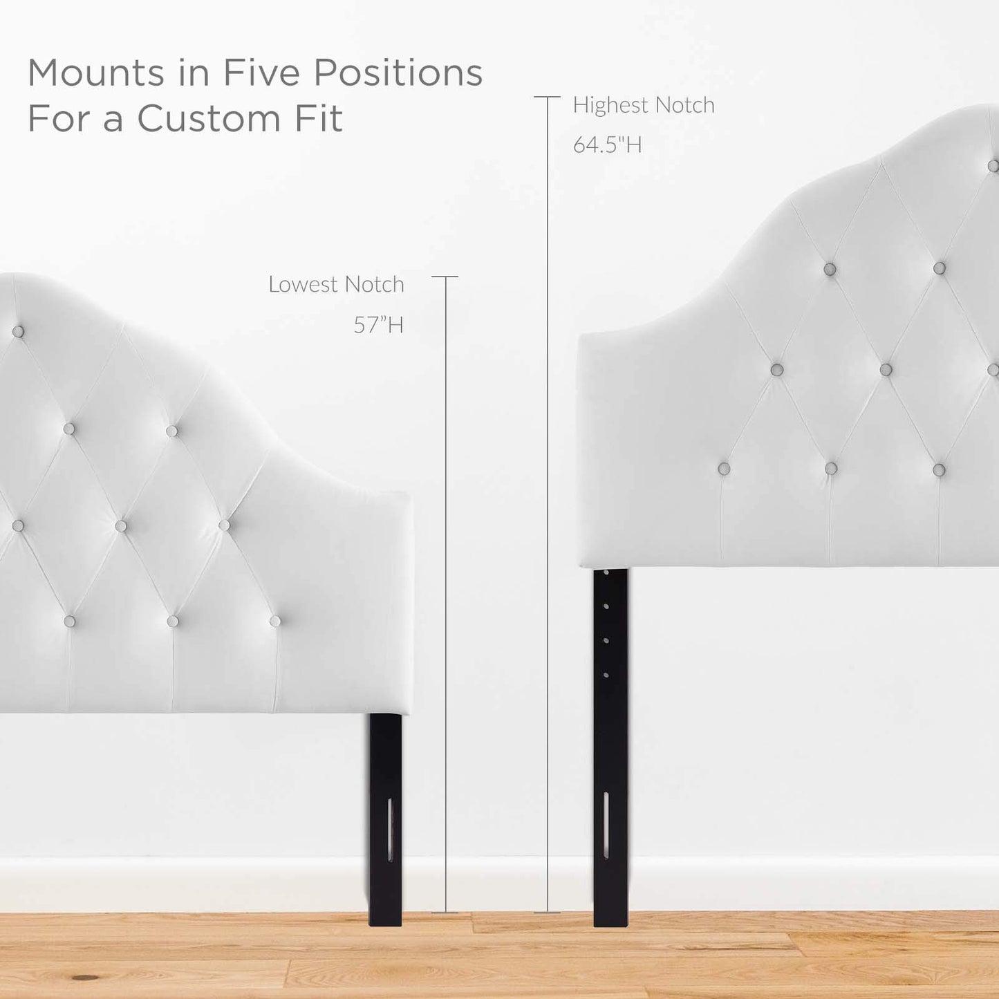 headboards | CasaFoyer Sovereign Performance Velvet King Headboard | Plush & Glamorous | Stain-Resistant | Height Adjustable | White | casafoyer.myshopify.com