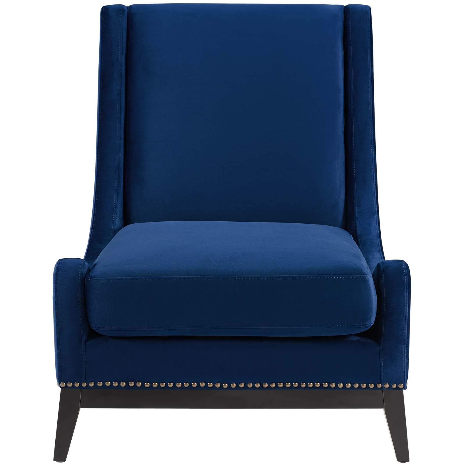 home office desk chairs | CasaFoyer Confident Accent Lounge Chair | Luxurious Velvet Upholstery | Nailhead Trim | Sinuous Spring Support | Removable Seat Cushion | Perfect for Living Rooms, Bedrooms, Home Offices | casafoyer.myshopify.com