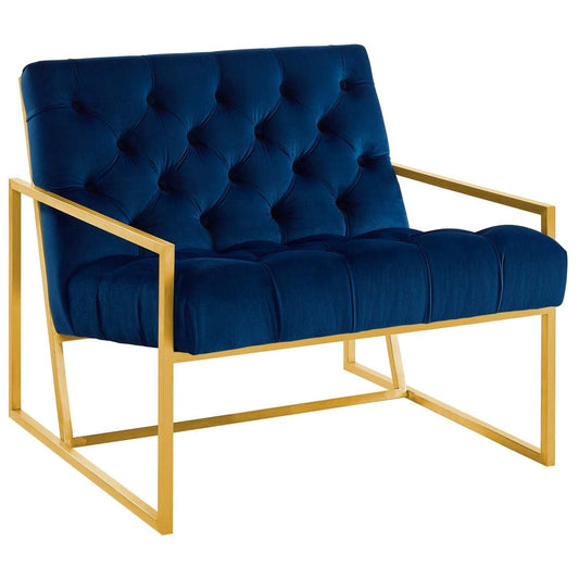 home office desk chairs | CasaFoyer Bequest Performance Velvet Accent Chair | Gold Stainless Steel Frame | Stain-Resistant Velvet | Button Tufted | Fully Assembled | 331 lbs Capacity | casafoyer.myshopify.com