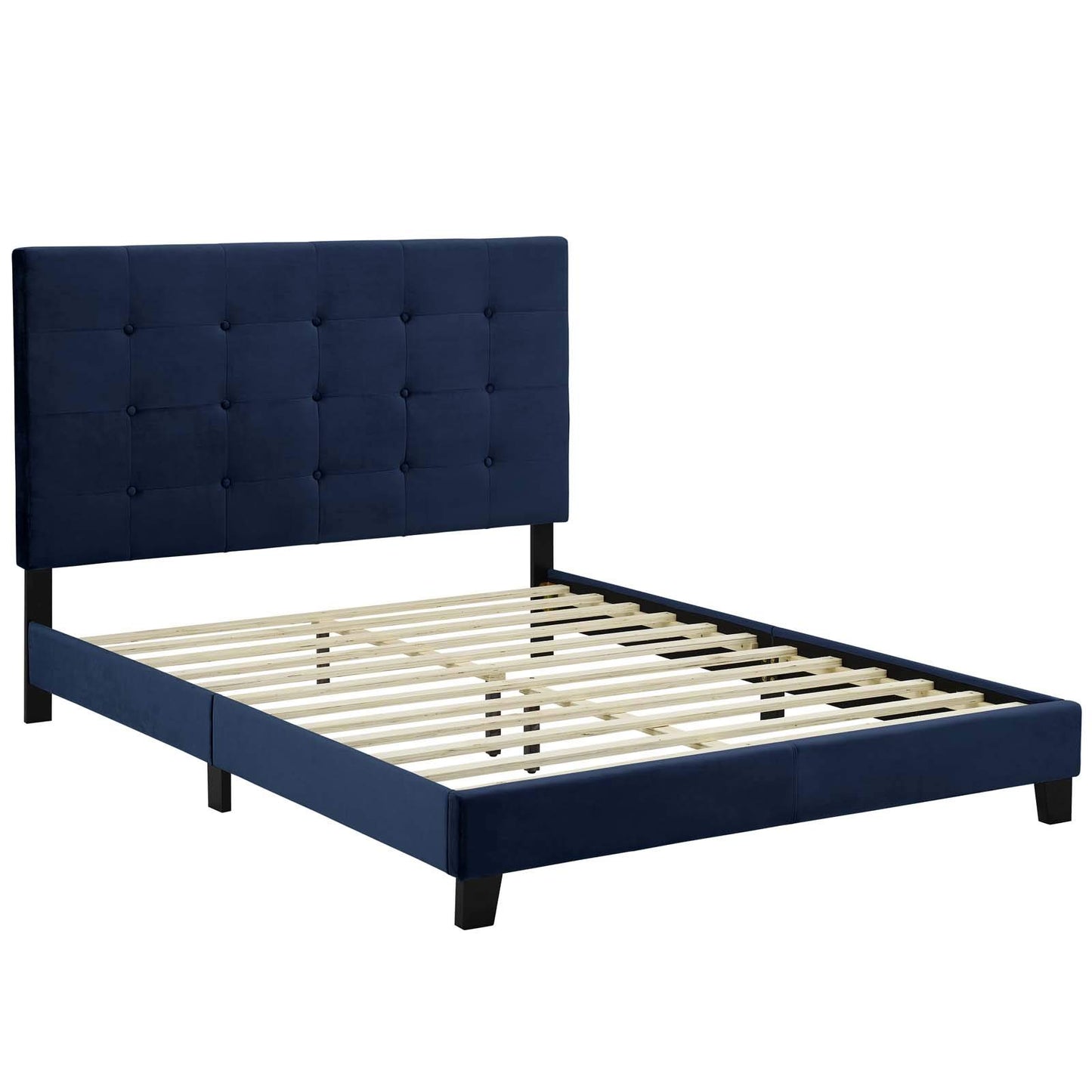 Bed | CasaFoyer Melanie Queen Platform Bed | Chic Elegance | Stain-Resistant Velvet | Durable Wood Frame | No Box Spring | 800 lbs Capacity | casafoyer.myshopify.com