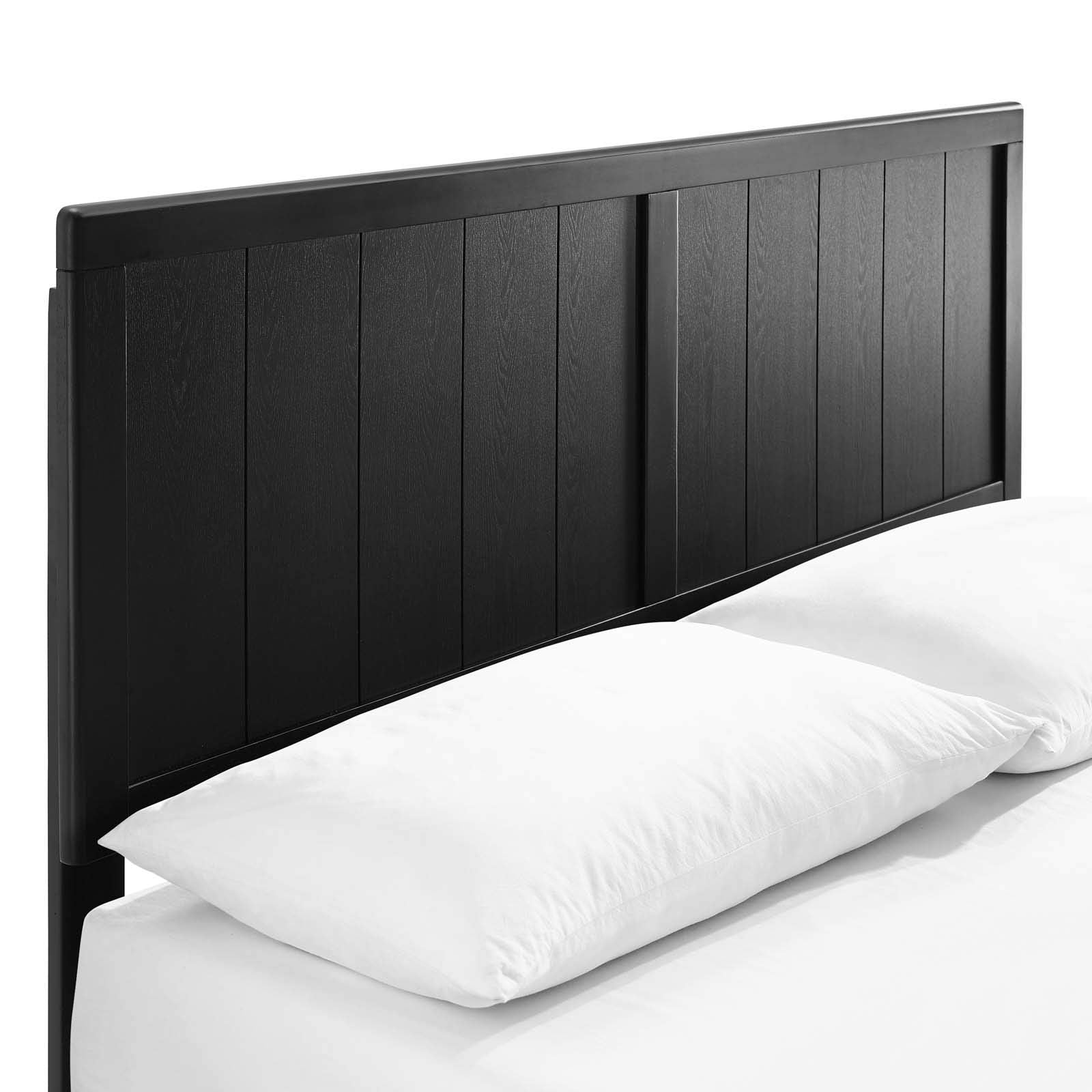 bed frames | CasaFoyer Alana Wood Full Platform Bed | Modern Elegance | Mid-Century Design | Durable Construction | No Box Spring Needed | Black | casafoyer.myshopify.com