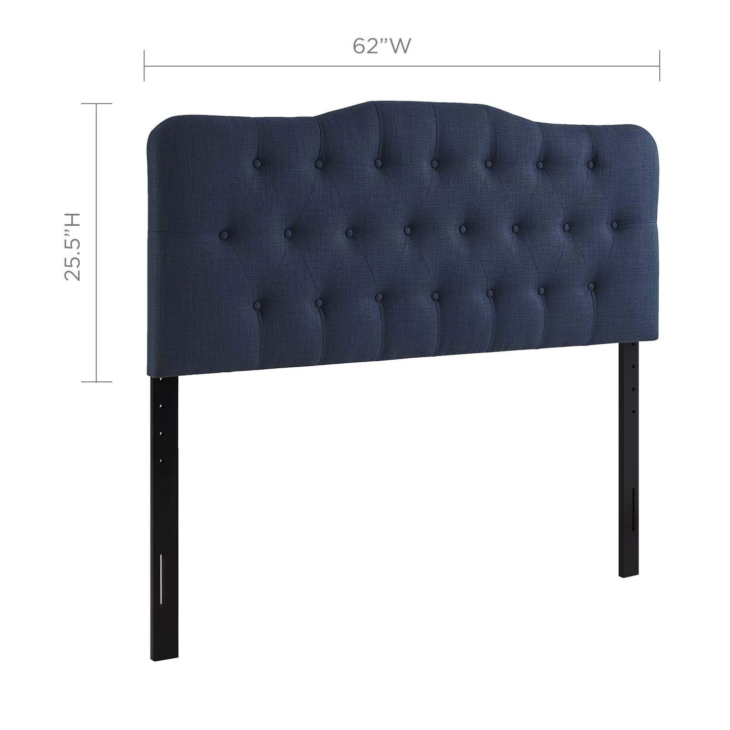 headboards | CasaFoyer  Annabel Button Tufted Linen Fabric Upholstered Queen Headboard | Tranquil Navy | Lightweight & Durable | Complete Set | casafoyer.myshopify.com