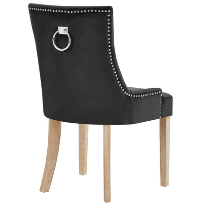 home office desk chairs | CasaFoyer Pose Performance Velvet Dining Chair Set | Modern Farmhouse Style | Tufted | Nailhead Trim | Stain-Resistant | Metal Ring Back | Natural Wood Legs | Set of 4 | casafoyer.myshopify.com