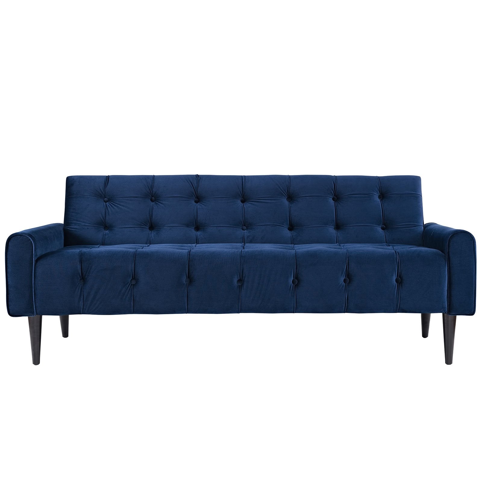 sofas | CasaFoyer Delve Performance Velvet Sofa | Luxurious Tufted Buttons | Stain-Resistant Upholstery | Comfortable Foam Padding | Solid Wood Legs | Navy | casafoyer.myshopify.com