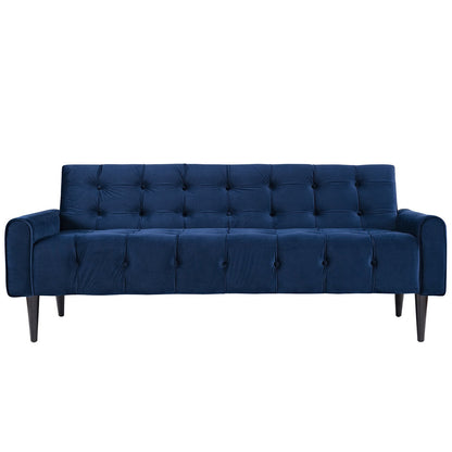 sofas | CasaFoyer Delve Performance Velvet Sofa | Luxurious Tufted Buttons | Stain-Resistant Upholstery | Comfortable Foam Padding | Solid Wood Legs | Navy | casafoyer.myshopify.com