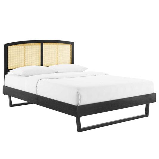 Bed | CasaFoyer Sierra Woven Cane Rattan Wood Full Platform Bed | Mid-Century Modern Design | Tropical Flair | Sturdy & Stable | No Box Spring Needed | Supports Various Mattress Types | Assembly Required | 601 lbs Weight Capacity | casafoyer.myshopify.com
