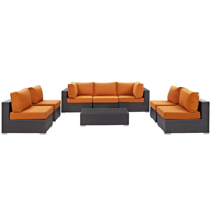 kitchen and dining room sets | CasaFoyer Convene Outdoor Sectional Set | Durable Rattan Weave | Weather-Resistant Cushions | 8 Piece Patio Furniture | casafoyer.myshopify.com
