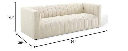 sofas | CasaFoyer Reflection Channel Tufted Fabric Upholstered Sofa | Timeless Charm | Retro Modern Design | Comfortable & Durable | Soft Polyester Upholstery | Sturdy Wood Frame | Versatile & Stylish | Weight Capacity 1323 lbs | casafoyer.myshopify.com