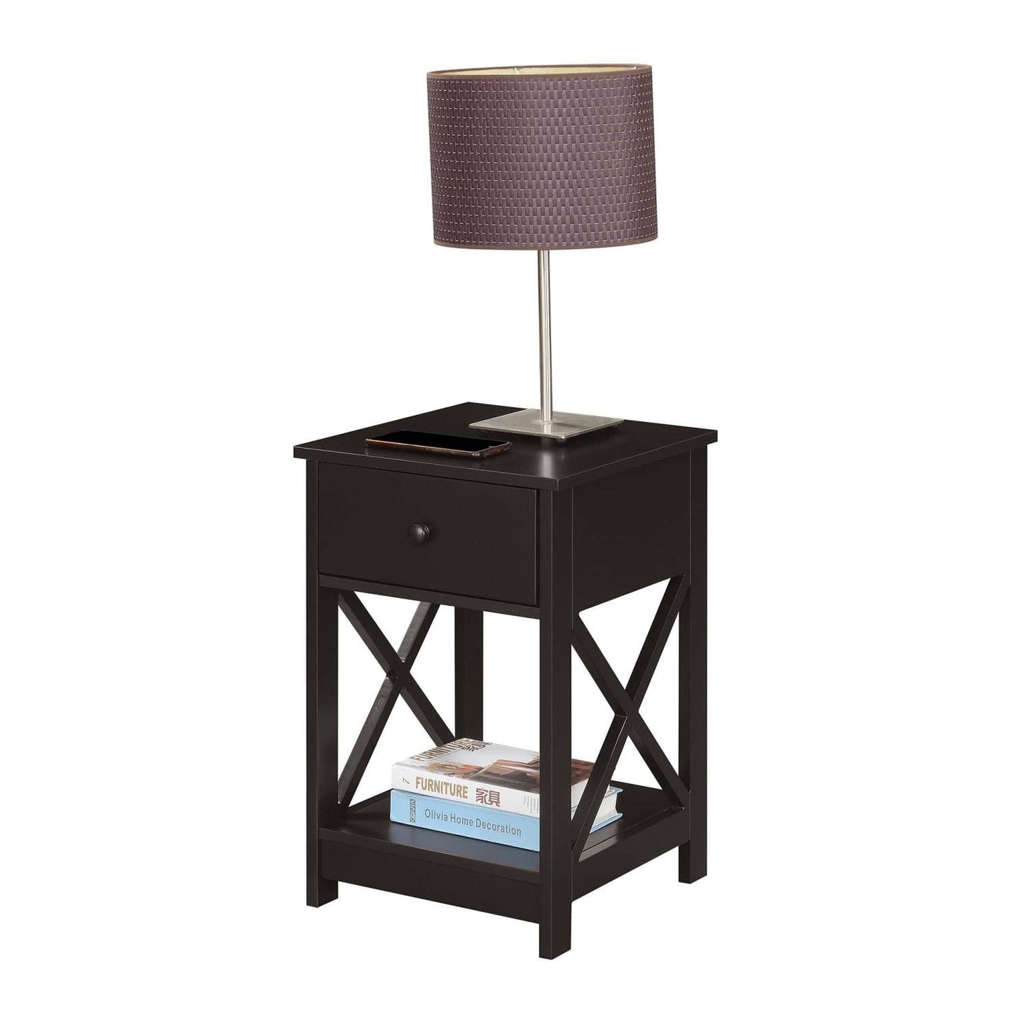 TABLE | Ergode Oxford 1 Drawer End Table with Shelf | Versatile & Functional | Contemporary Design | Durable MDF Construction | Easy to Maintain | Expand your Collection | casafoyer.myshopify.com