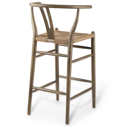 barstools | CasaFoyer Amish Wooden Bar Stool | Rustic Design | Solid Wood Frame | Woven Paper Rope Seat | Fully Assembled | Ideal for Bistro, Bar, Cafe | Weight Capacity 331 lbs | casafoyer.myshopify.com