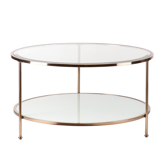 Overbed Desk | Sophisticated Gold & Glass Cocktail Table | Modern Design | Metallic Frame | Beveled Glass Top & Shelf | Tripod Shape | 1920s Inspired Glamour | Ideal for Living Room, Den, or Home Office | casafoyer.myshopify.com