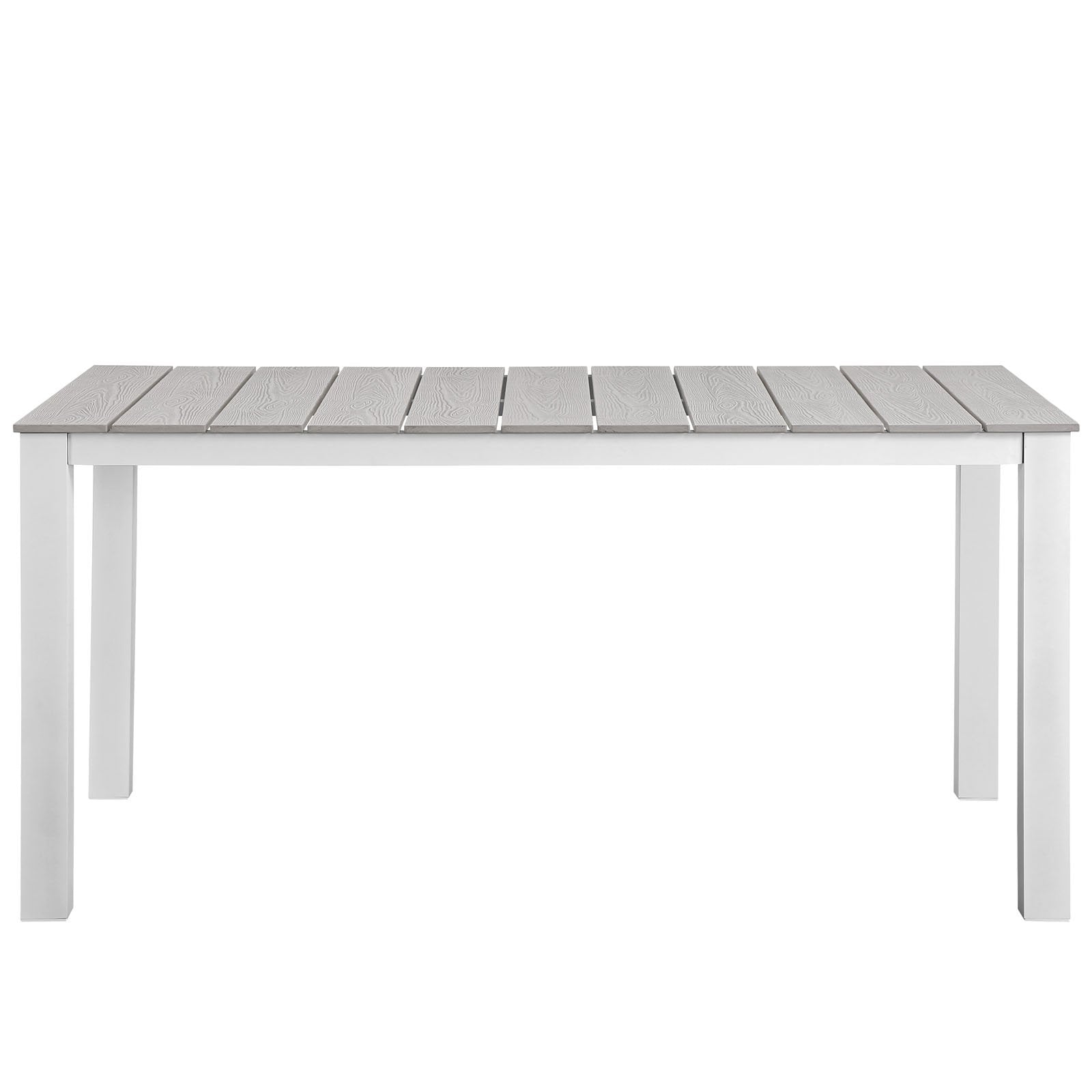 Dining Table | Maine Outdoor Patio 63 Dining Table | Synthetic Wood Grain Plank Boards | Powder-Coated Aluminum Frame | Natural Charm | Al Fresco Dining | Modern Design | casafoyer.myshopify.com