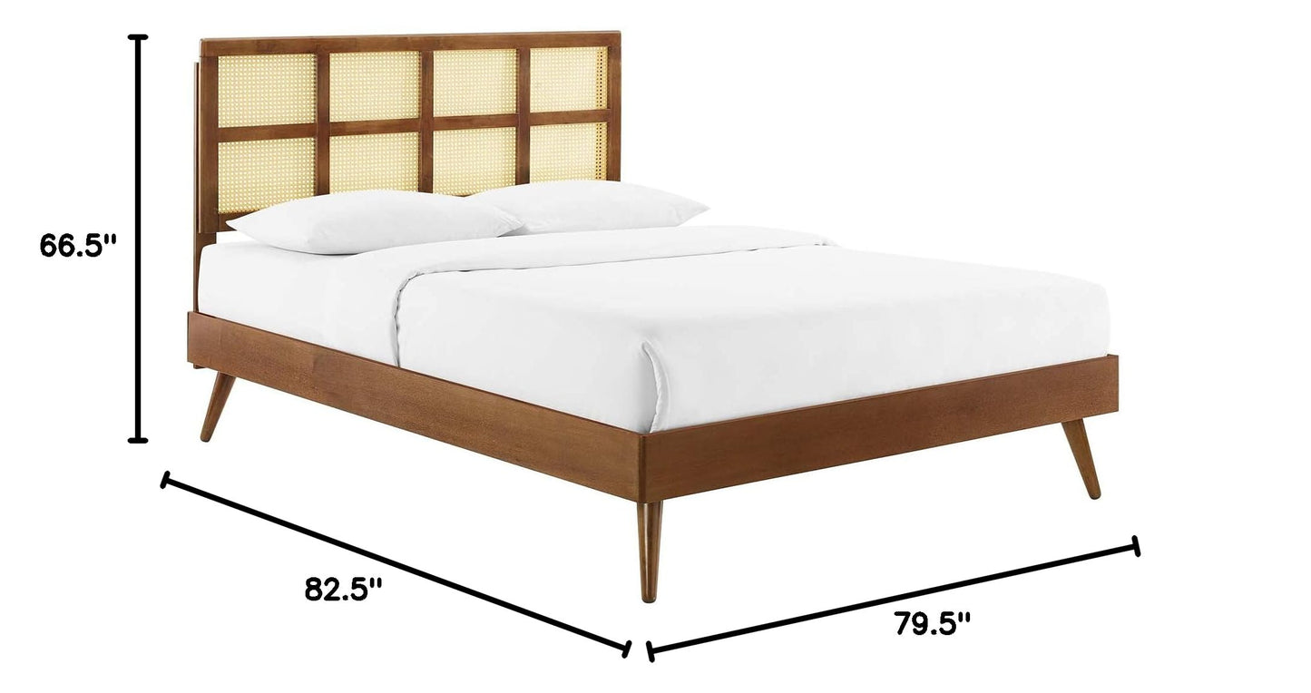 adjustable bed bases | CasaFoyer Sidney Woven Cane Rattan Wood King Platform Bed | Retro Charm, Natural Beauty | Mid-Century Modern Design | Durable, Stable | No Box Spring Needed | Luana Cane Headboard, Margo Platform Bed Frame | casafoyer.myshopify.com