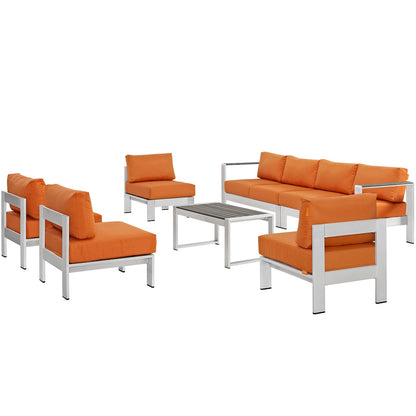 kitchen and dining room sets | CasaFoyer Shore Outdoor Patio Collection | 7 Piece Sectional Sofa Set | Sturdy Aluminum Frames | Weather-resistant Fabric | Versatile Functionality | casafoyer.myshopify.com