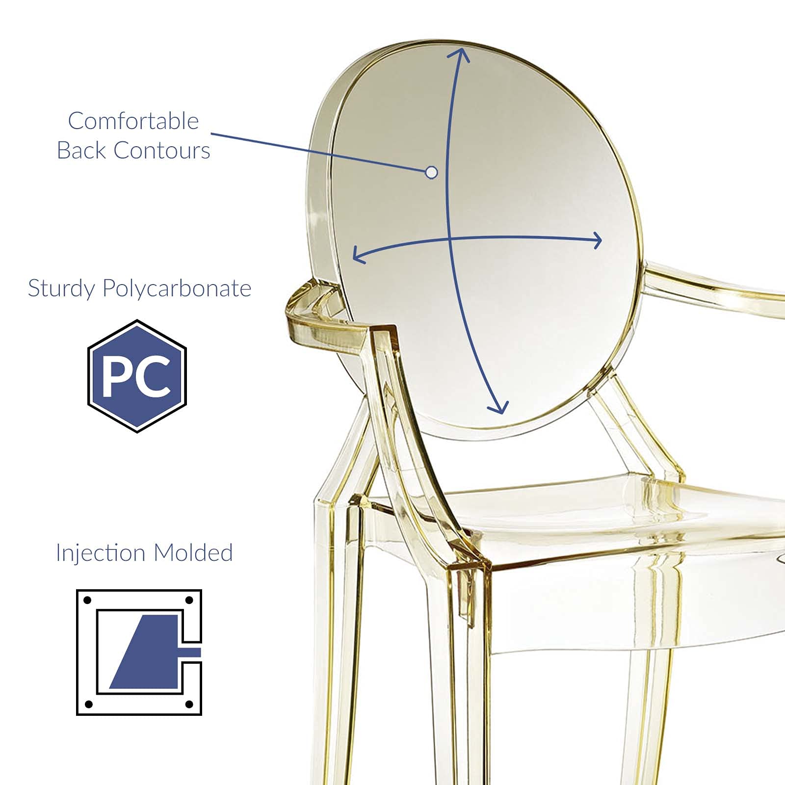 Chair | Casper Dining Armchair | Artistic & Elegant | Indoor/Outdoor Chair | Durable & Transcendent | Yellow | casafoyer.myshopify.com