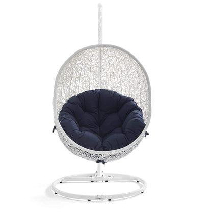porch swings | Ergode Hide Outdoor Patio Swing Chair | Synthetic Rattan Weave | All-Weather Cushion | Powder-Coated Steel Frame | Ideal for Patio, Backyard, Porch, Poolside | Indoor/Outdoor Use | UV Resistant | Includes Cloak Swing Chair | casafoyer.myshopify.com