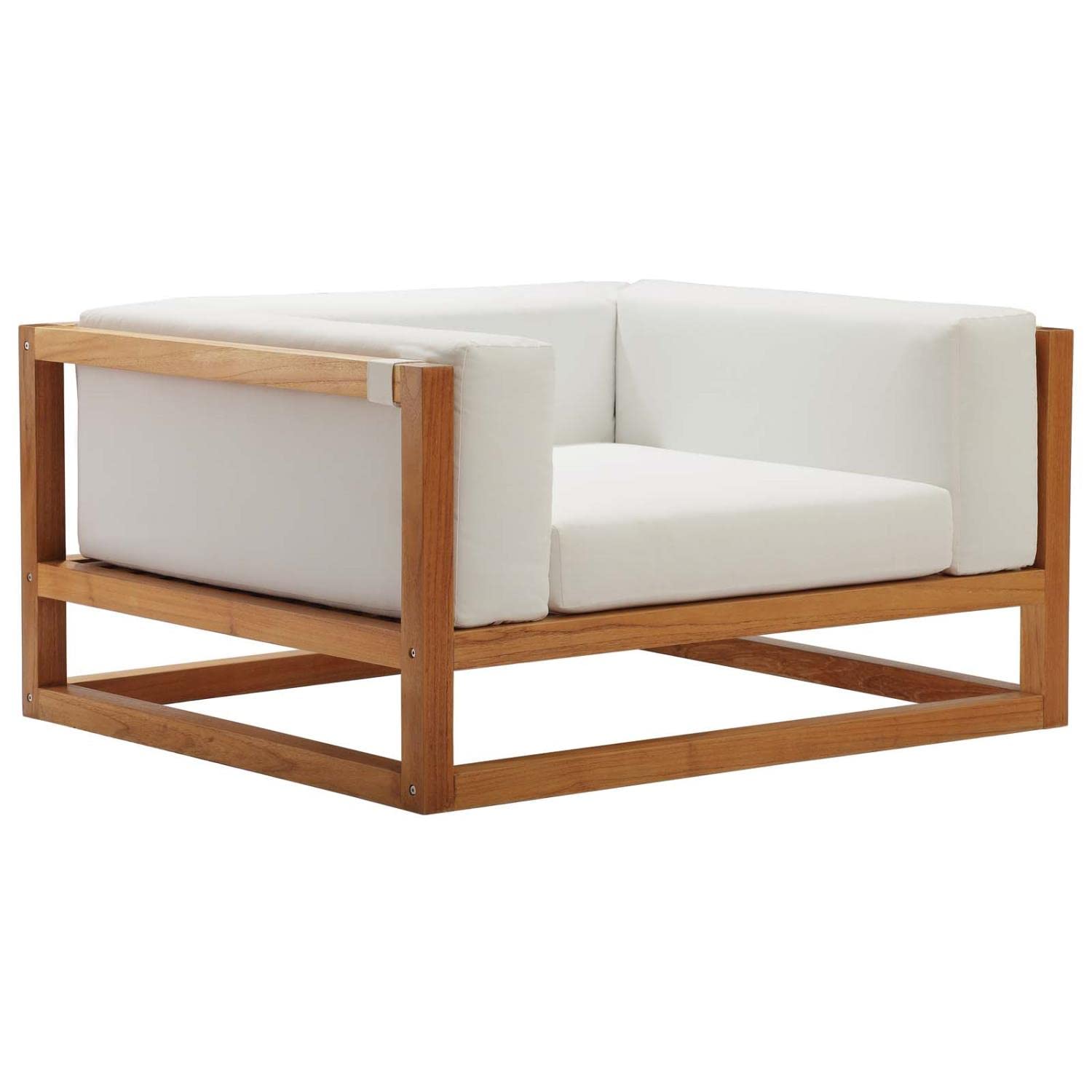 executive chairs | CasaFoyer Newbury Premium Grade A Teak Outdoor Patio Armchair | Durable | Sunproof Fabric | Versatile Design | Natural White | casafoyer.myshopify.com