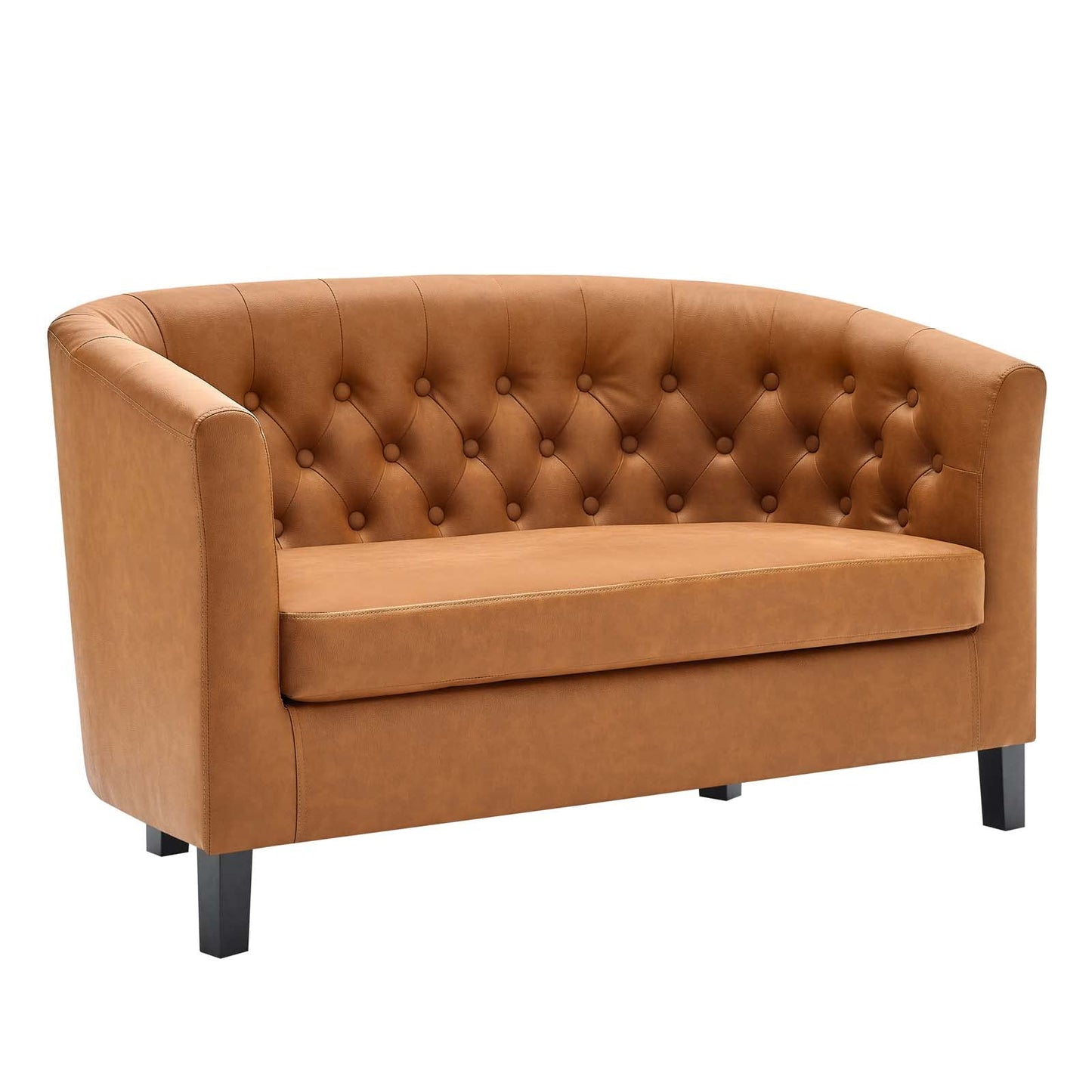 sofas | CasaFoyer Luxury Chesterfield Design Loveseat | Button Tufting | Plush Foam Padding | High-Quality Faux Leather Upholstery | Stylish & Comfortable | Tan | casafoyer.myshopify.com