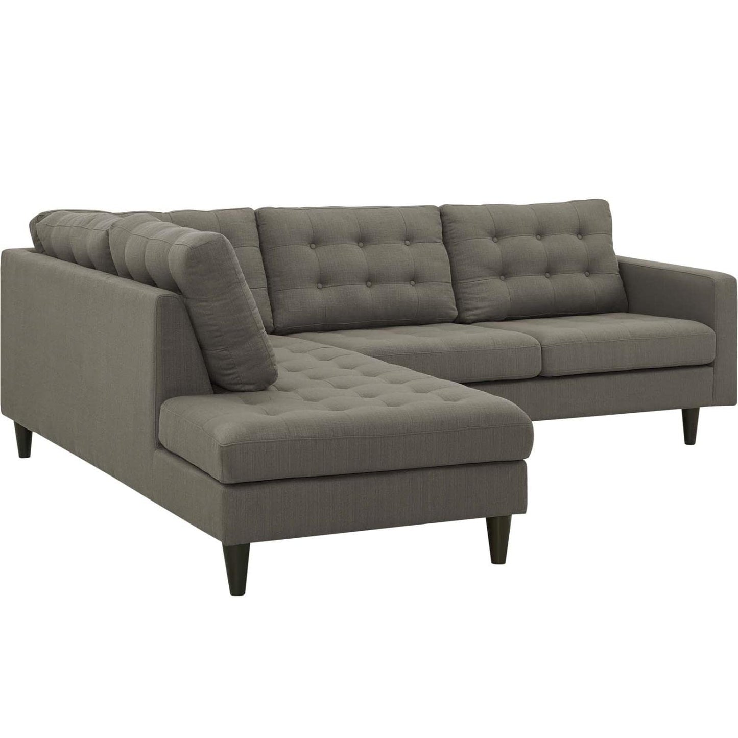 kitchen and dining room sets | CasaFoyer Empress Button Tufted Upholstered Fabric Sectional Sofa Set | Plush Cushions | Regal Armrests | Sturdy Wood Frame | Granite | casafoyer.myshopify.com