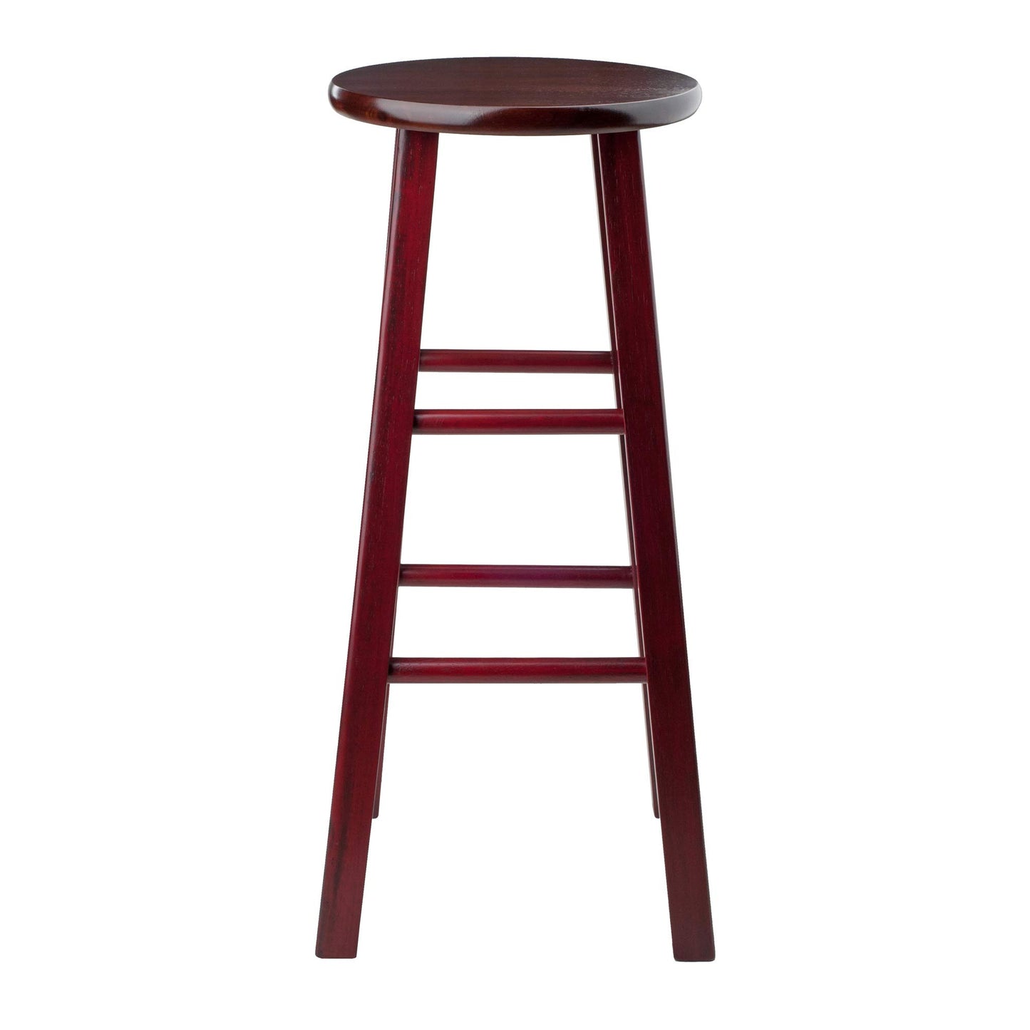 barstools | CasaFoyer Ivy 29 Bar Stool | Solid Wood | Walnut Seat | Maroon Finish | Fully Assembled | Stylish & Functional | 13.6W x 13.6D x 29.1H | casafoyer.myshopify.com