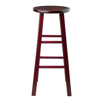 barstools | CasaFoyer Ivy 29 Bar Stool | Solid Wood | Walnut Seat | Maroon Finish | Fully Assembled | Stylish & Functional | 13.6W x 13.6D x 29.1H | casafoyer.myshopify.com