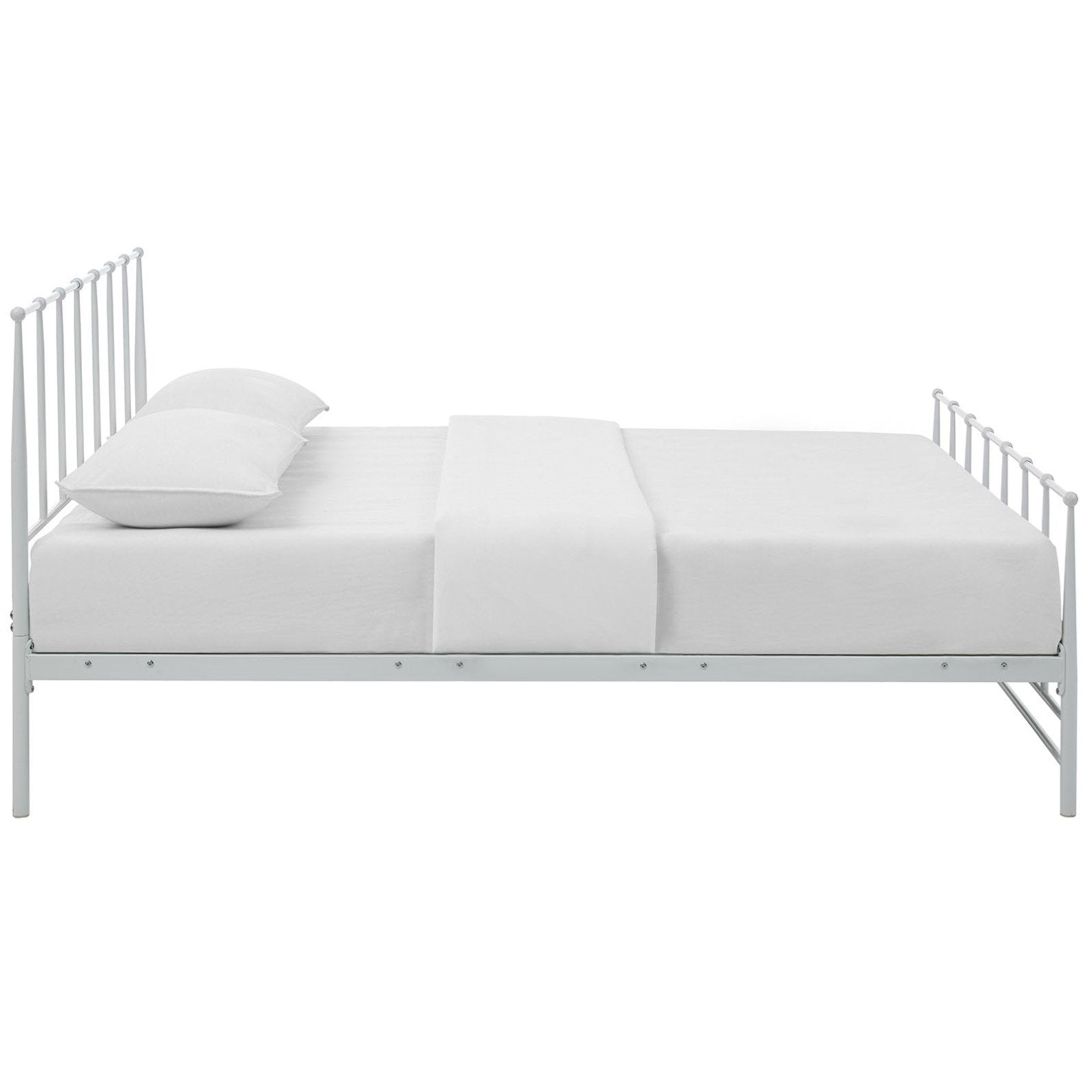 Bed | CasaFoyer  Estate Platform Bed | Tranquil & Sturdy Design | No Box Spring Needed | Accommodates Memory Foam, Spring, Latex & Hybrid Mattresses | 1300 lbs Weight Capacity | White King Bed | casafoyer.myshopify.com