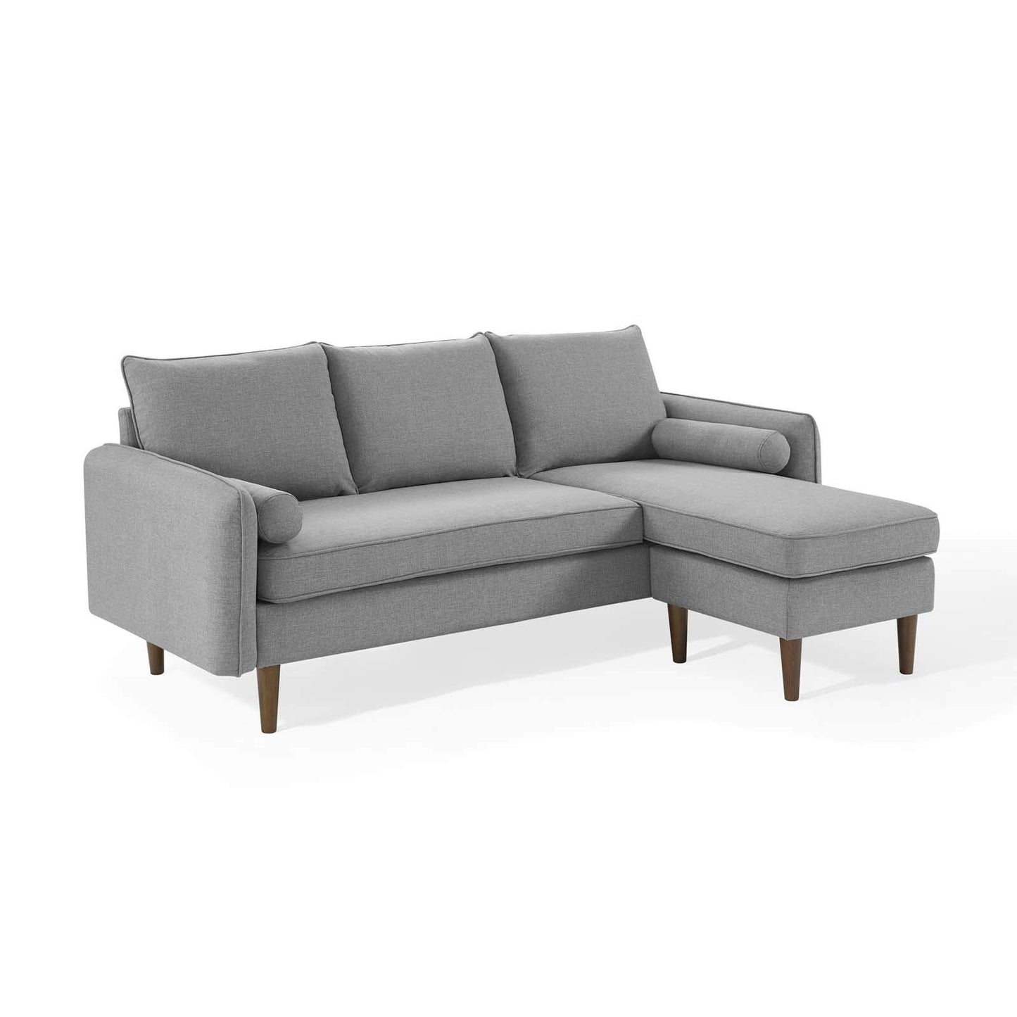 sofas | CasaFoyer Revive Upholstered Fabric Sectional Sofa | Cozy Design | Bolster Pillows | Plush Foam Padding | Polyester Upholstery | Wood Legs | Built-in Ottoman | 900 lbs Weight Capacity | casafoyer.myshopify.com