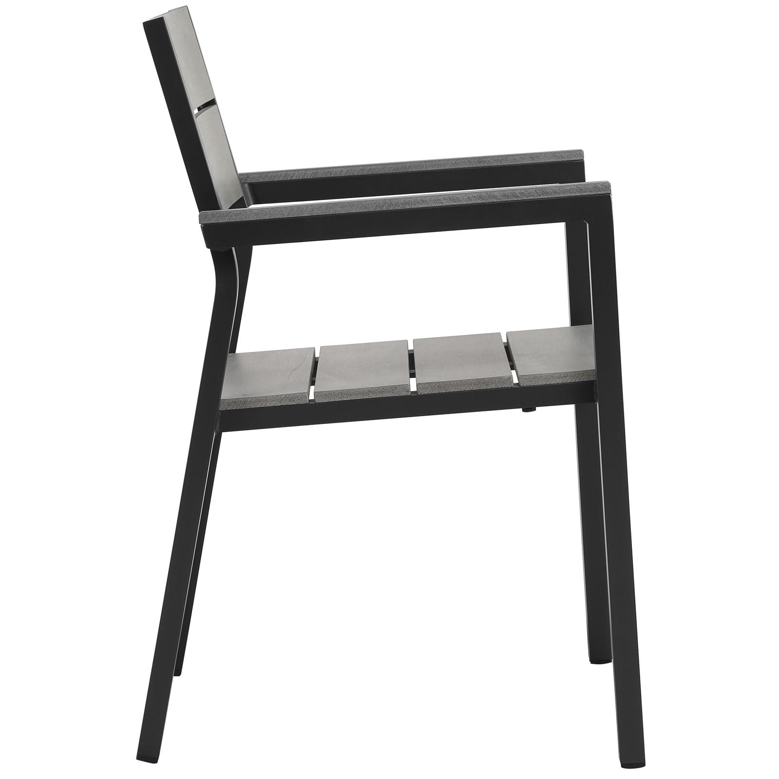 Sofa & chair Sets | Maine Outdoor Patio Dining Armchair Set of 2 | Synthetic Wood Grain Plank Boards | Powder-Coated Aluminum Frame | Ideal for Contemporary Outdoor Dining | casafoyer.myshopify.com
