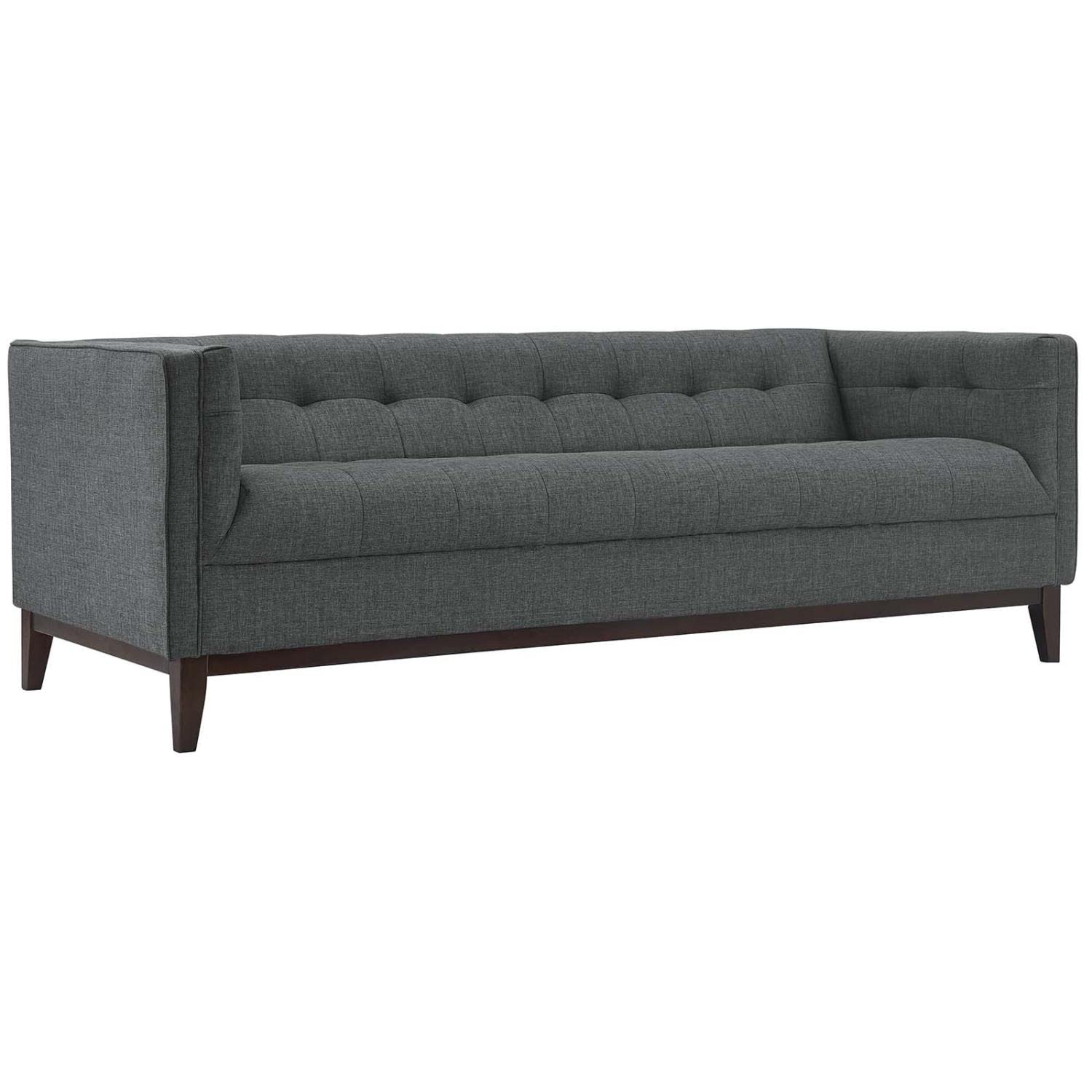 kitchen and dining room sets | CasaFoyer Serve Tufted Button Upholstered Living Room Set - Gray | Armchair & Sofa | Premium Polyester Upholstery | Plush Foam Cushioning | Walnut Stained Wood Legs | Timeless & Sophisticated Design | casafoyer.myshopify.com