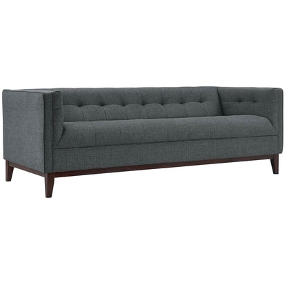 kitchen and dining room sets | CasaFoyer Serve Tufted Button Upholstered Living Room Set - Gray | Armchair & Sofa | Premium Polyester Upholstery | Plush Foam Cushioning | Walnut Stained Wood Legs | Timeless & Sophisticated Design | casafoyer.myshopify.com
