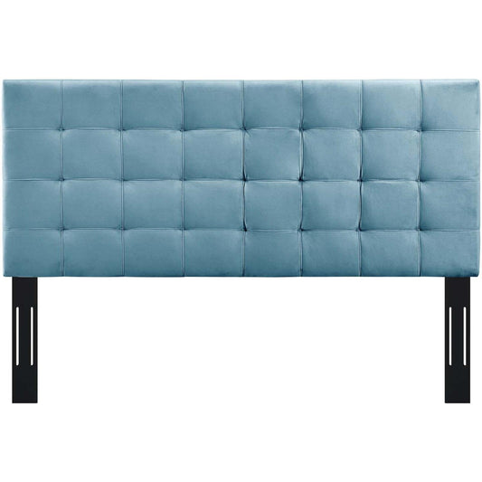 headboards | CasaFoyer Paisley Square-Patterned Velvet Headboard | Full/Queen Size | Adjustable Height | Sturdy Frame | Biscuit Tufting | Black-Stained Legs | casafoyer.myshopify.com