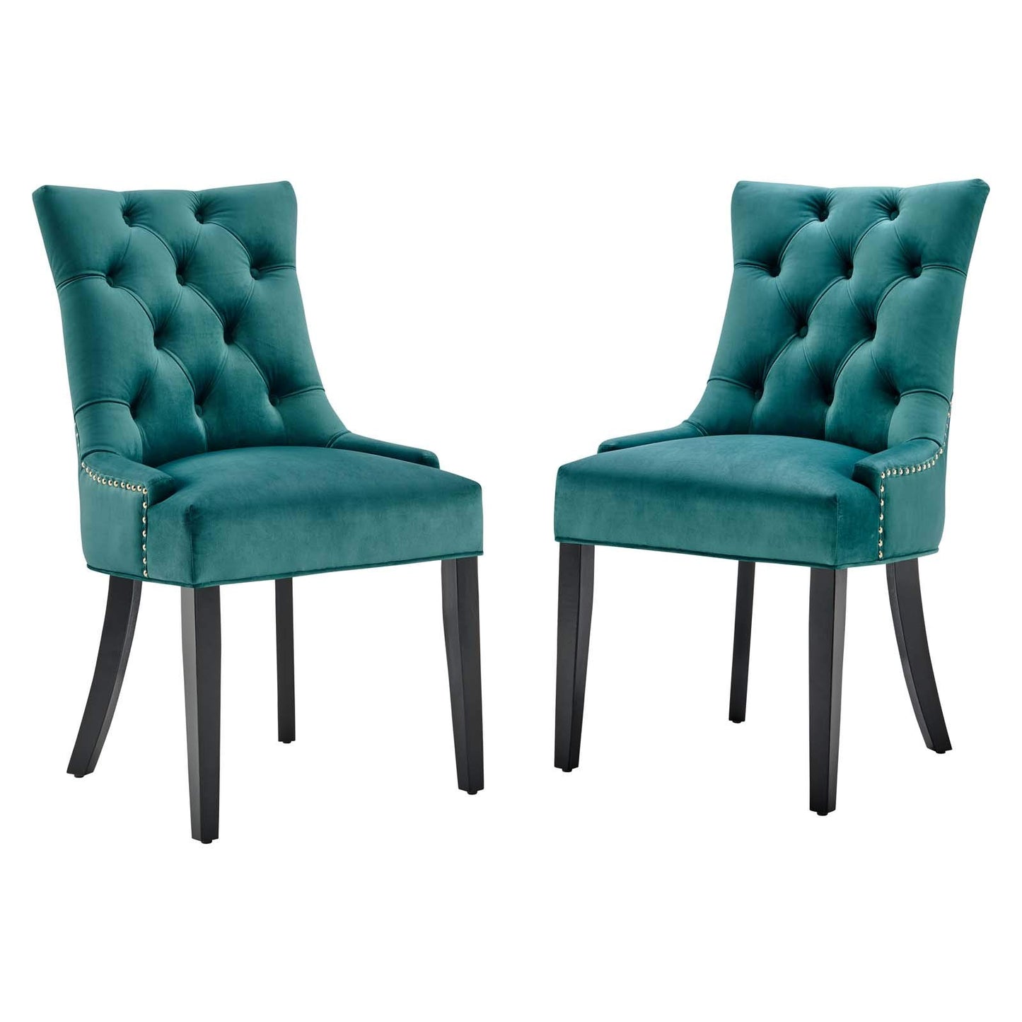 home office desk chairs | CasaFoyer Regent Tufted Button Upholstered Performance Velvet Dining Chair | Set of 2 | Teal | casafoyer.myshopify.com
