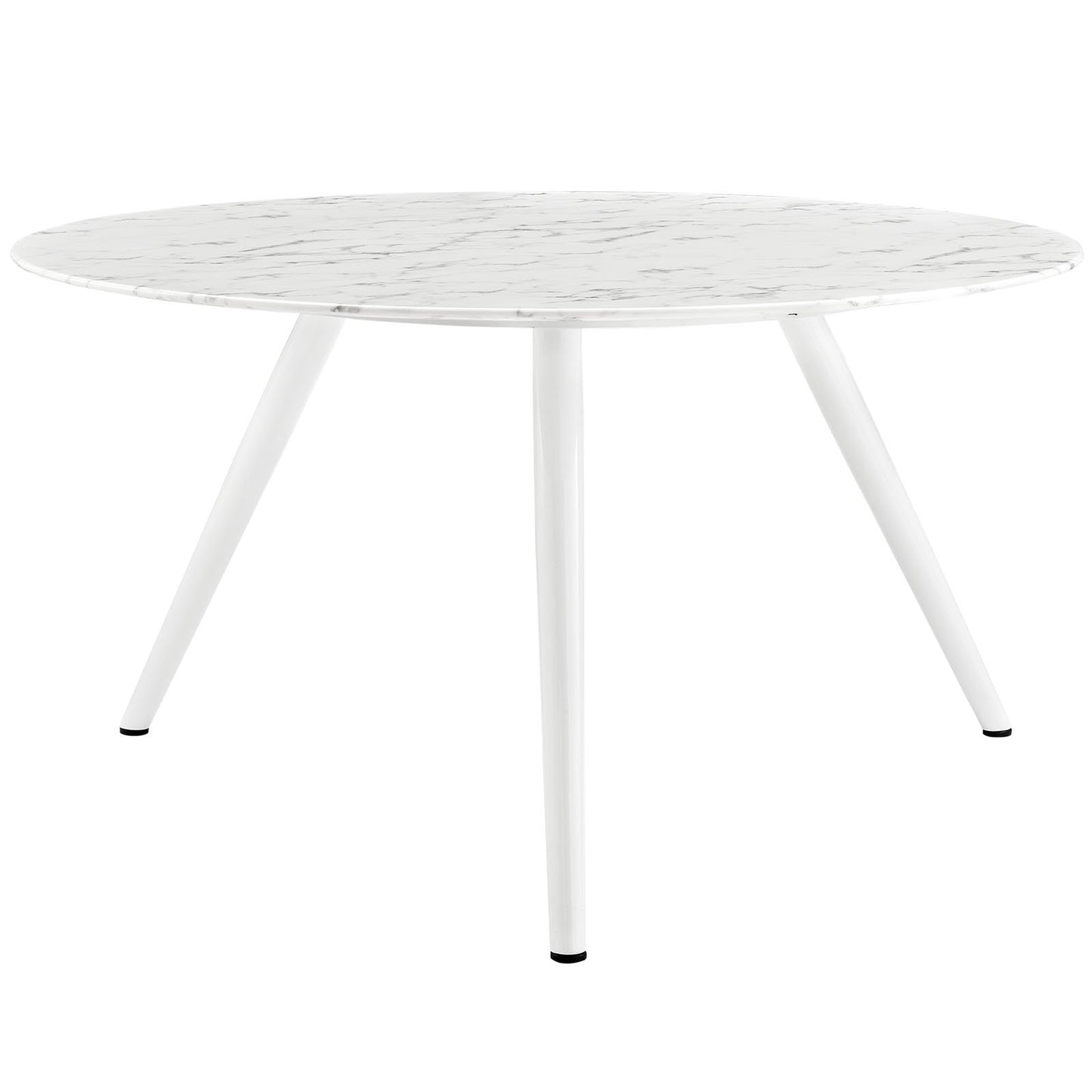 patio dining tables | CasaFoyer Lippa 54 Round Artificial Marble Dining Table | Timeless Modern Design | Scratch Resistant | White | casafoyer.myshopify.com
