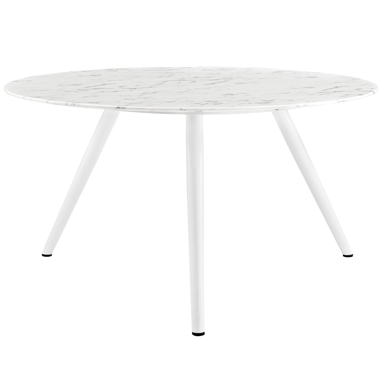 patio dining tables | CasaFoyer Lippa 54 Round Artificial Marble Dining Table | Timeless Modern Design | Scratch Resistant | White | casafoyer.myshopify.com