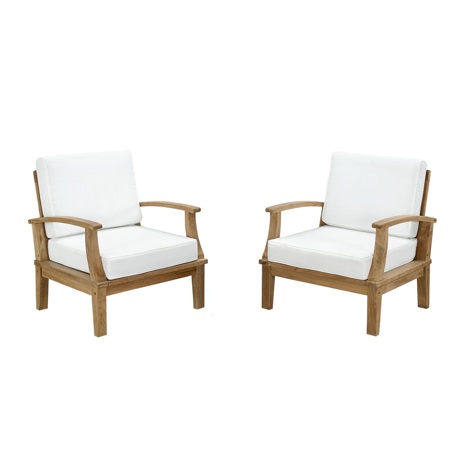 Patio Furniture Sets | Marina Teak Wood Outdoor Patio Furniture Sofa Sectional Set | Luxury, Durable, All-Weather | Includes 2 Armchairs | casafoyer.myshopify.com