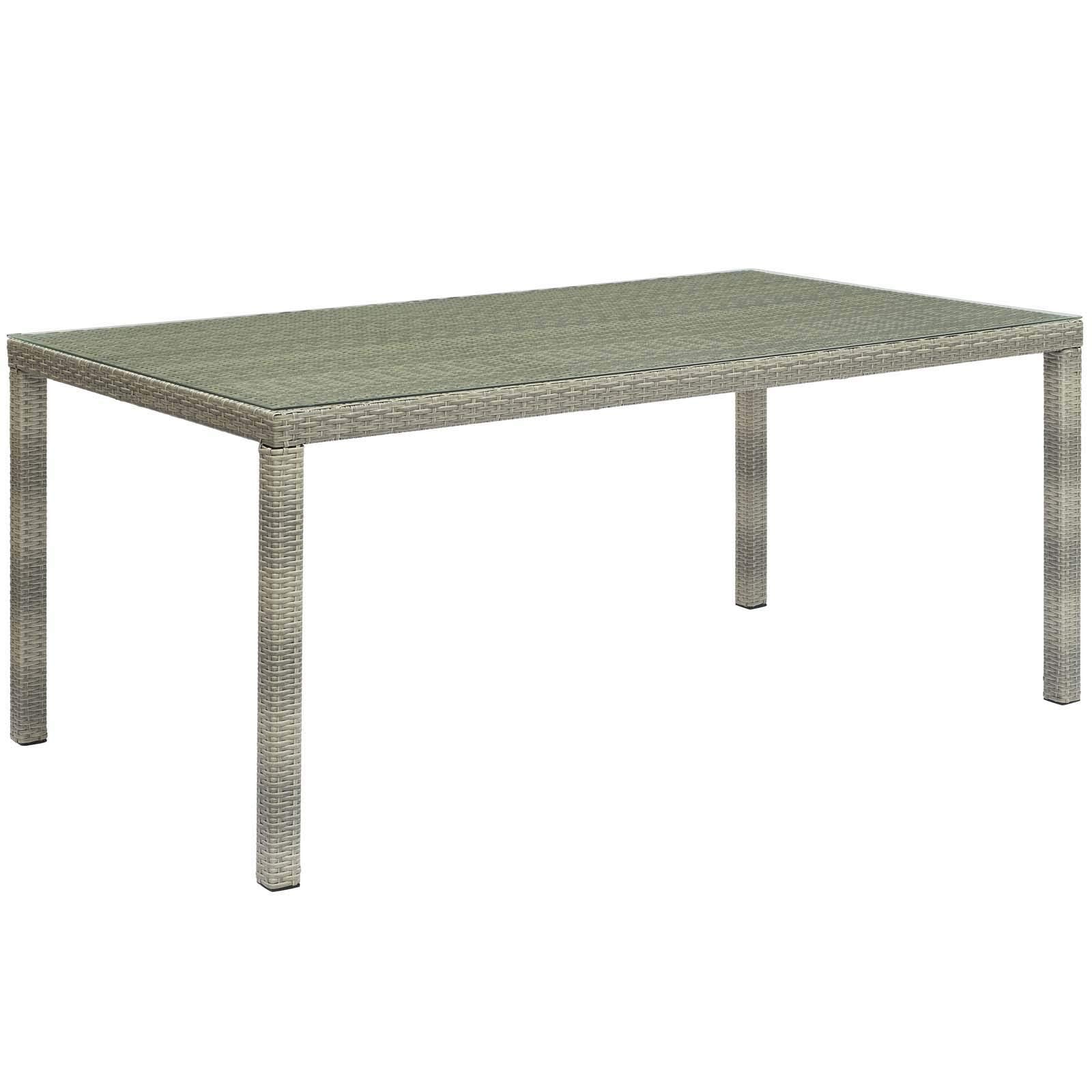 kitchen and dining room sets | CasaFoyer Conduit 7 Piece Outdoor Patio Dining Set | Transitional Style | UV-Resistant Wicker Rattan | Tempered Glass Tabletop | Comfortable Cushions | casafoyer.myshopify.com