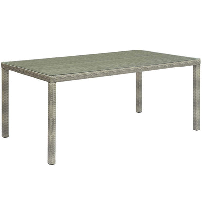 kitchen and dining room sets | CasaFoyer Conduit 7 Piece Outdoor Patio Dining Set | Transitional Style | Contemporary Design | Aluminum Frame | UV-Resistant Wicker Rattan | Foam Padded Cushions | Waterproof Covers | Tempered Glass Tabletop | casafoyer.myshopify.com