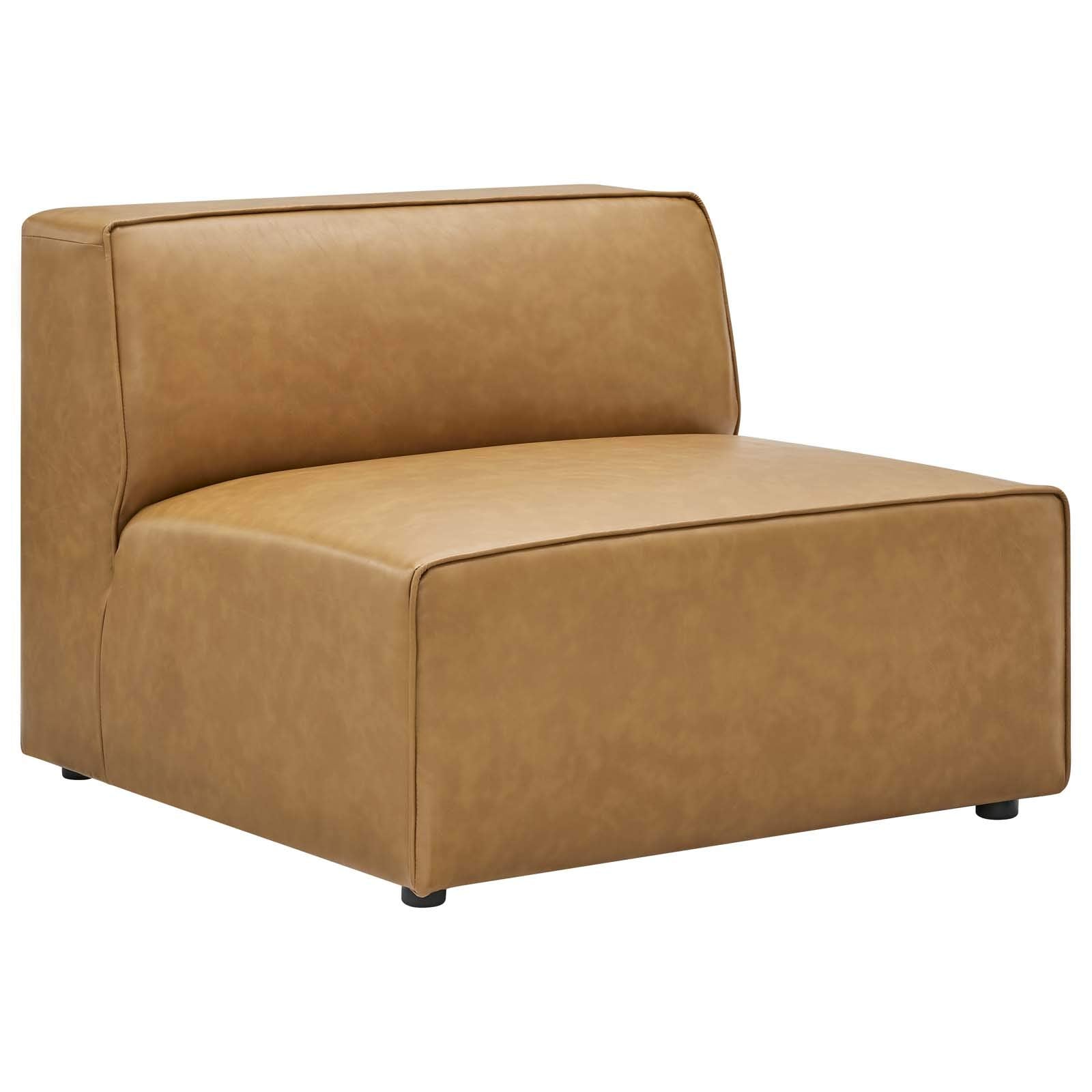sofas | CasaFoyer Mingle Vegan Leather Armless Chair | Spacious & Stylish | Optimal Support | Vegan Leather Upholstery | Durable Plastic Legs | Modular Sectional Seating | Ideal for Contemporary Modern Décor | Includes 1 Chair | casafoyer.myshopify.com