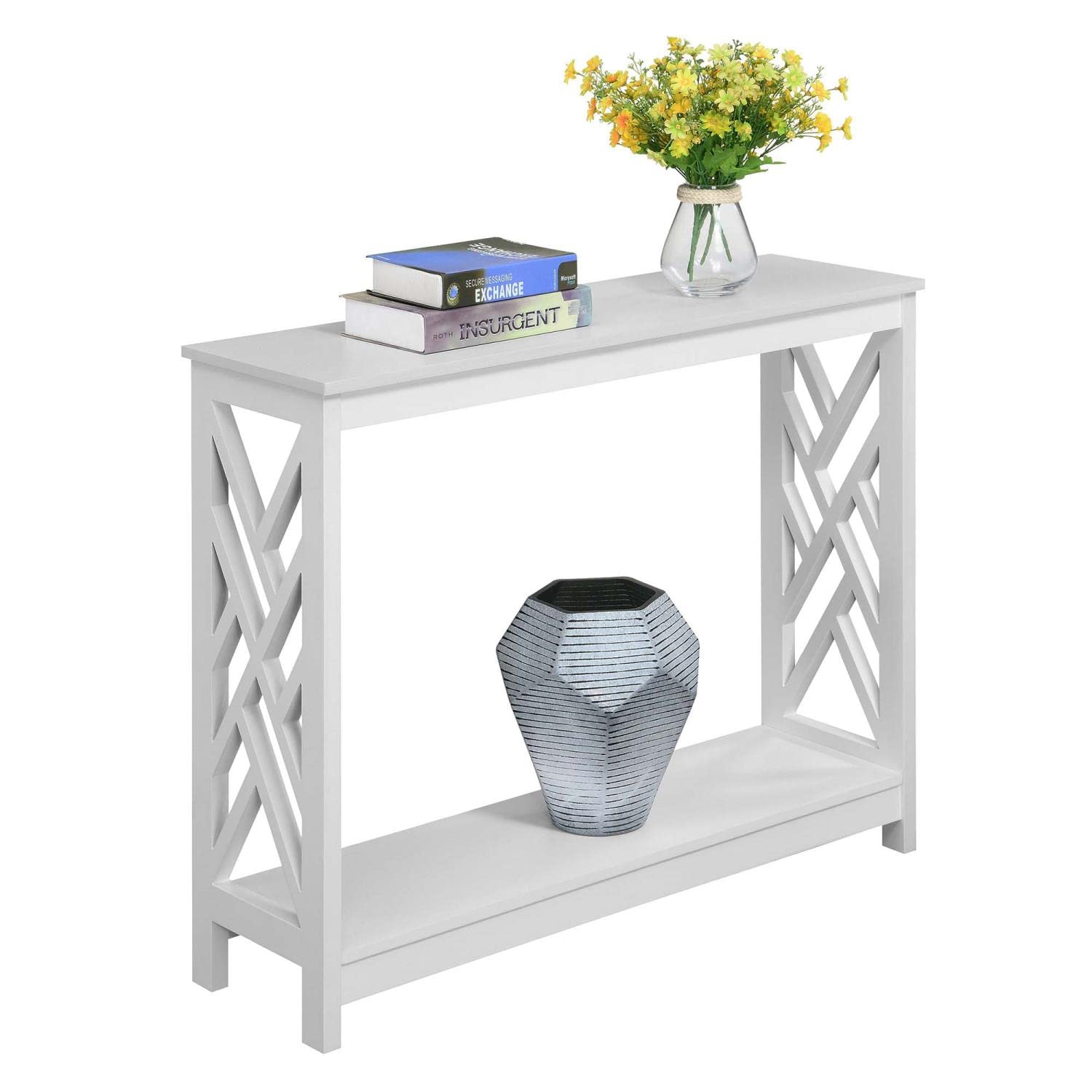 TABLE | Ergode Titan Console Table with Shelf | Transitional Style | Sleek Design | Ample Storage | Durable MDF Construction | Versatile Placement | Non-Lead-Based Paint | Titan Collection Compatible | casafoyer.myshopify.com