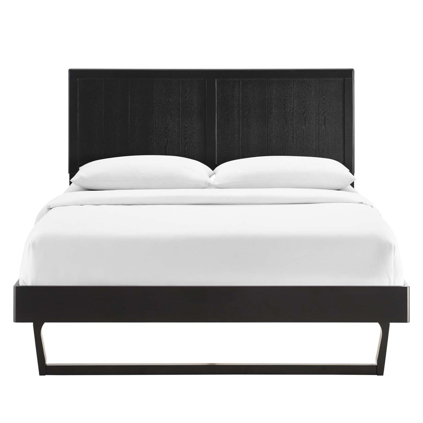 bed frames | CasaFoyer Alana Wood King Platform Bed | Modern Elegance | Mid-Century Design | Durable Construction | No Box Spring Needed | Easy Assembly | Black | casafoyer.myshopify.com