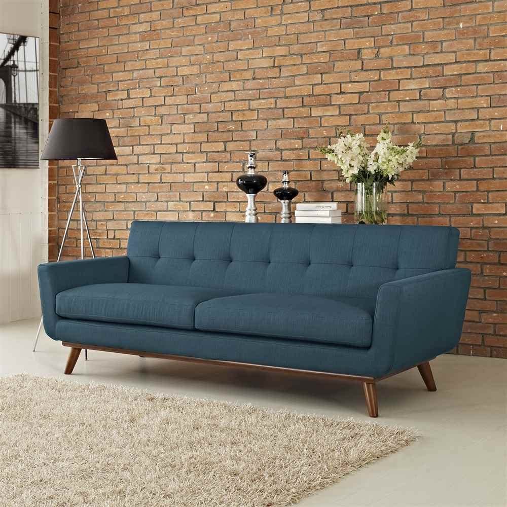 sofas | Engage Sofa | Gently Curved Design | Large Cushions | Tufted Buttons | Sturdy Cherry Legs | Ideal for Relaxation, Brunch, and Conversations | casafoyer.myshopify.com