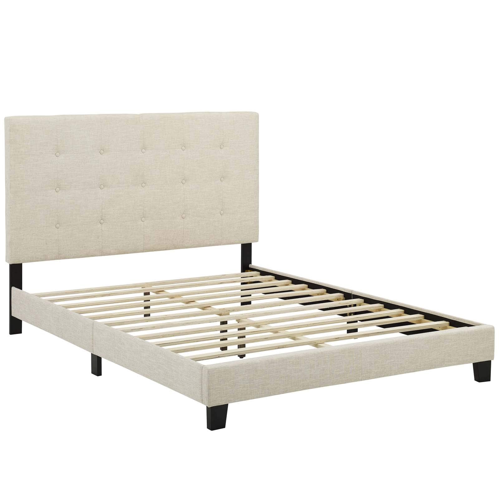 adjustable bed bases | CasaFoyer Melanie Queen Platform Bed | Sleek Design | Button Tufted | Polyester Upholstery | Wood Frame | No Box Spring Needed | 800 lbs Weight Capacity | casafoyer.myshopify.com