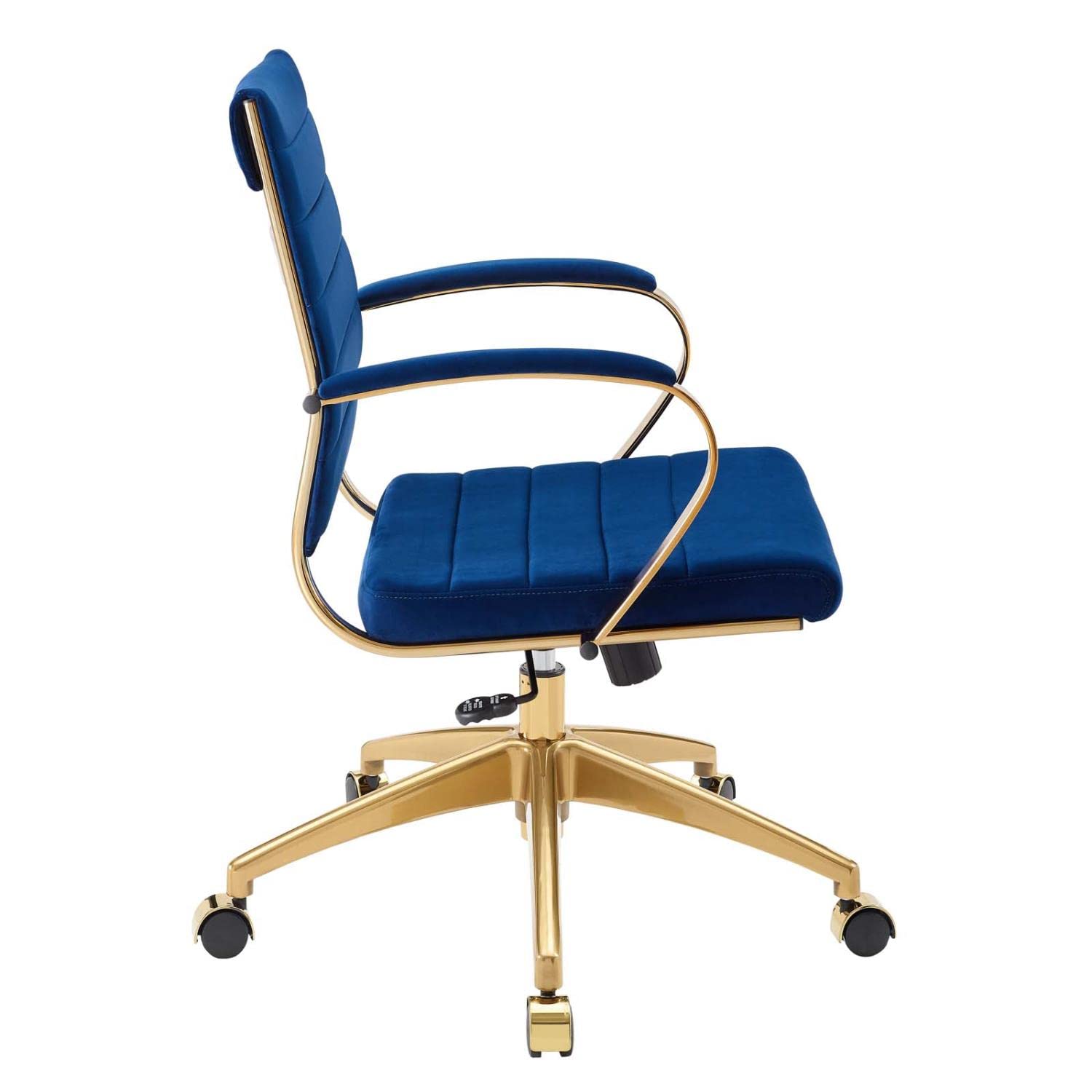 home office desk chairs | CasaFoyer Jive Mid Back Office Chair | Stylish & Functional | Ribbed Velvet Back | Stain-Resistant | Padded Armrests | Chrome-Plated Base | Easy Mobility | Tension Knob & Tilt Lock | Modern Design | casafoyer.myshopify.com