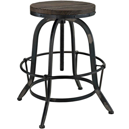 barstools | CasaFoyer Collect Wood and Iron Metal Bar Stool | Rustic Farmhouse meets Industrial Modern | Solid Pine Wood & Cast Iron Stand | Perfect for Kitchen, Dining Room, or Bar | Includes 1 Stool | casafoyer.myshopify.com
