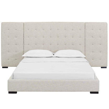 adjustable bed bases | CasaFoyer Primrose Queen Platform Bed | Timeless Charm | Soft Polyester Upholstery | Foam Padded | Wall Panels | Black-Stained Wood Legs | Biscuit Tufting | Sturdy Slat Support System | 1322 lbs Weight Capacity | casafoyer.myshopify.com