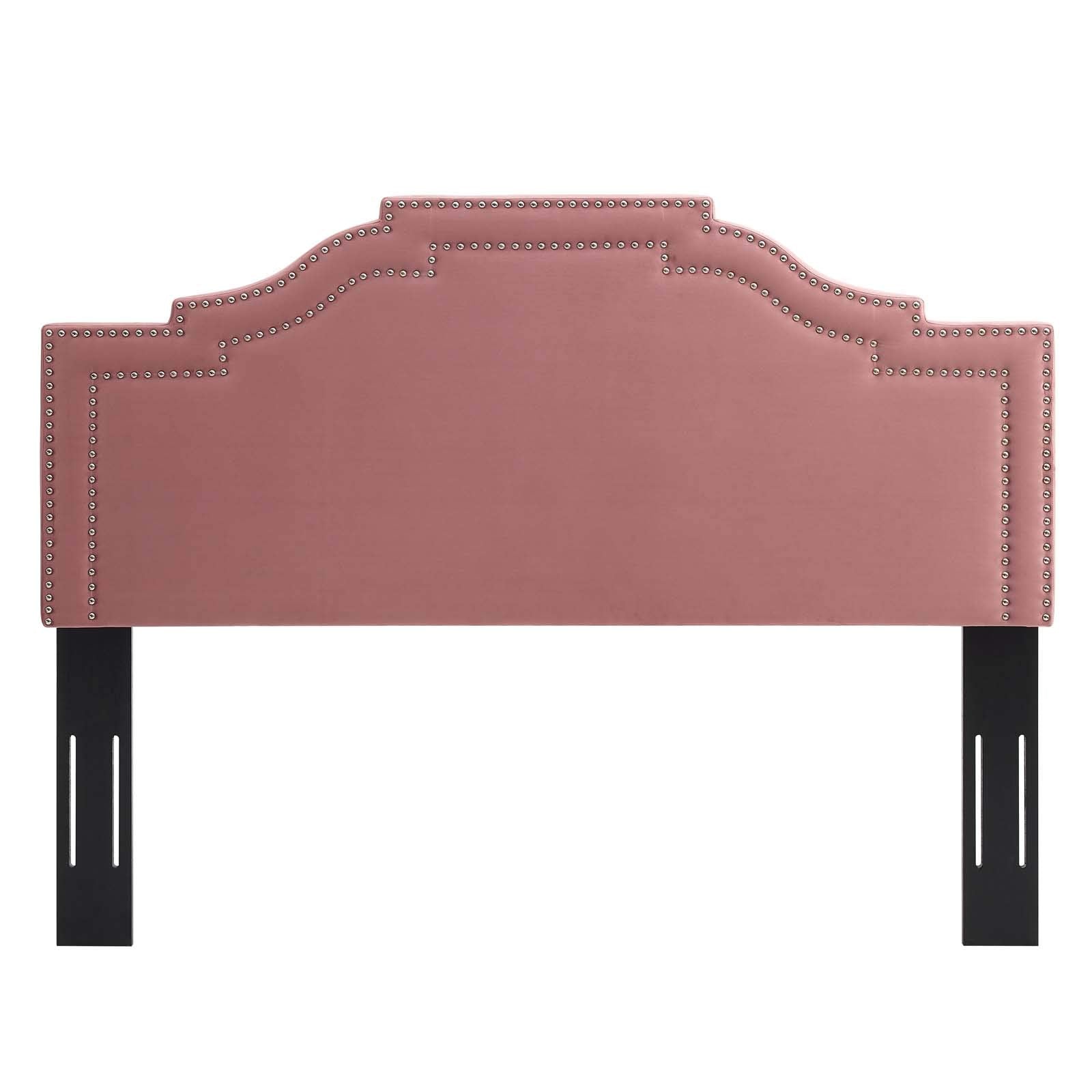 headboards | CasaFoyer Lucia Performance Velvet King/California King Headboard | Arched Shape | Nailhead Trim | Stain-Resistant | Comfortable Foam Padding | casafoyer.myshopify.com