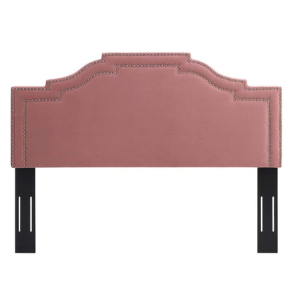 headboards | CasaFoyer Lucia Performance Velvet King/California King Headboard | Arched Shape | Nailhead Trim | Stain-Resistant | Comfortable Foam Padding | casafoyer.myshopify.com