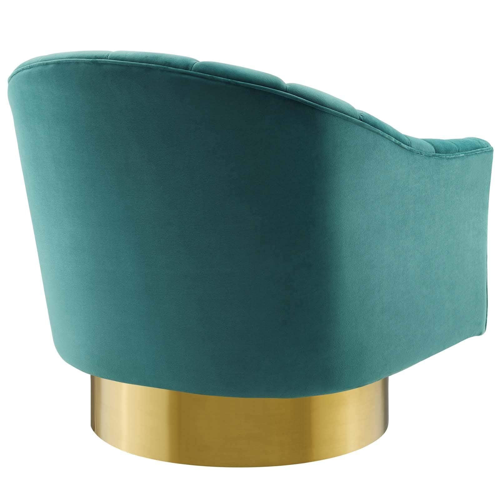 home office desk chairs | CasaFoyer Buoyant Vertical Channel Tufted Accent Lounge Swivel Chair | Ultimate Comfort & Style | Vintage Look | Stain-Resistant Velvet | Plush Seating | Gold Stainless Steel Base | casafoyer.myshopify.com
